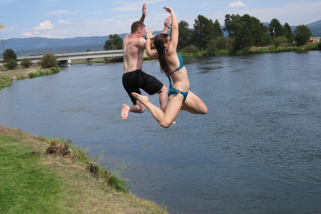 Jumping in the Payette River