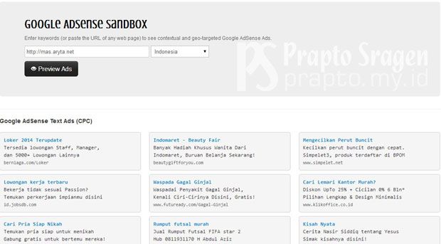 Periksa Situs Blog dari Adsense Sandbox hukuman Periksa Situs Blog dari Adsense Sandbox