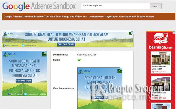 situs blognya Sehat, bebas Adsense Sandbox