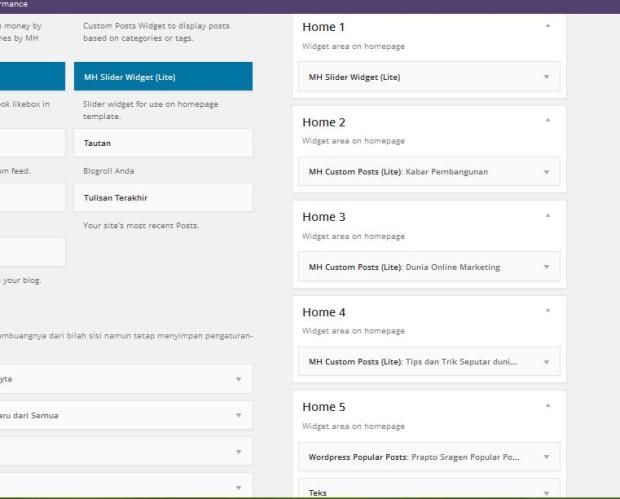 Silakan di sesuaikan untuk slider = Home 1, H2 = Home 2