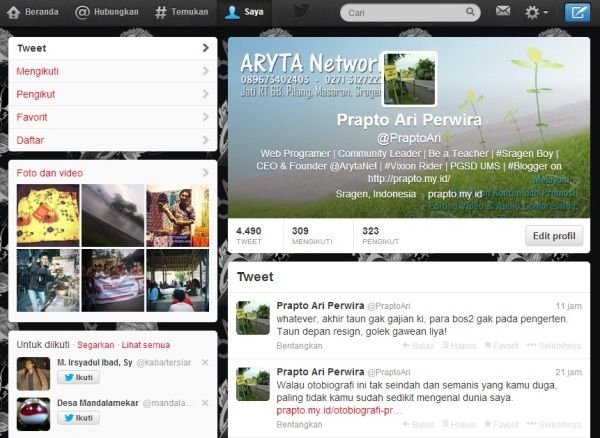 Prapto Sragen Twitter Profil