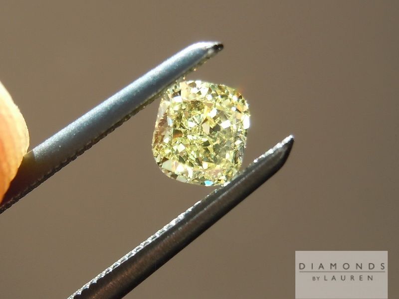 yellow cushion cut diamond