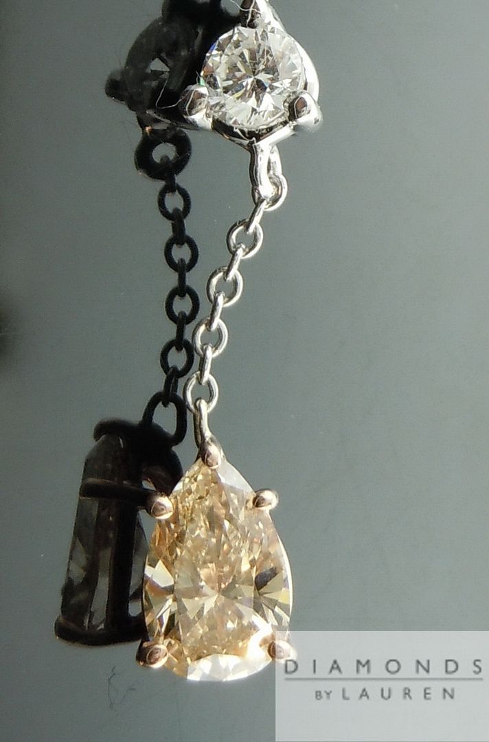 brown diamond dangle  earrings