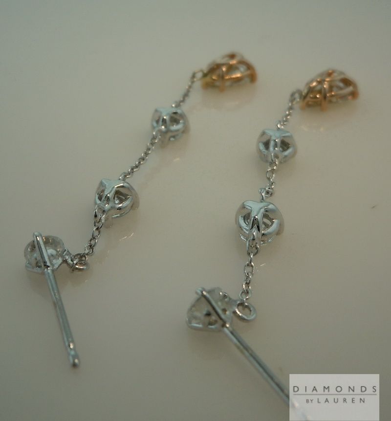 pear shape diamond dangle  earrings