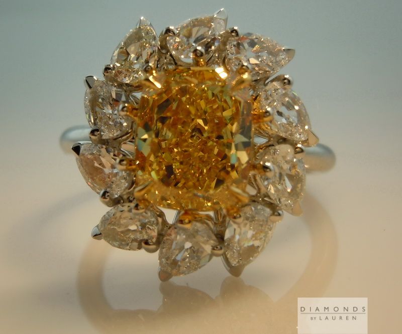 vivid yellow diamond ring