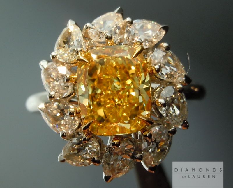 fancy vivid yellow diamond ring