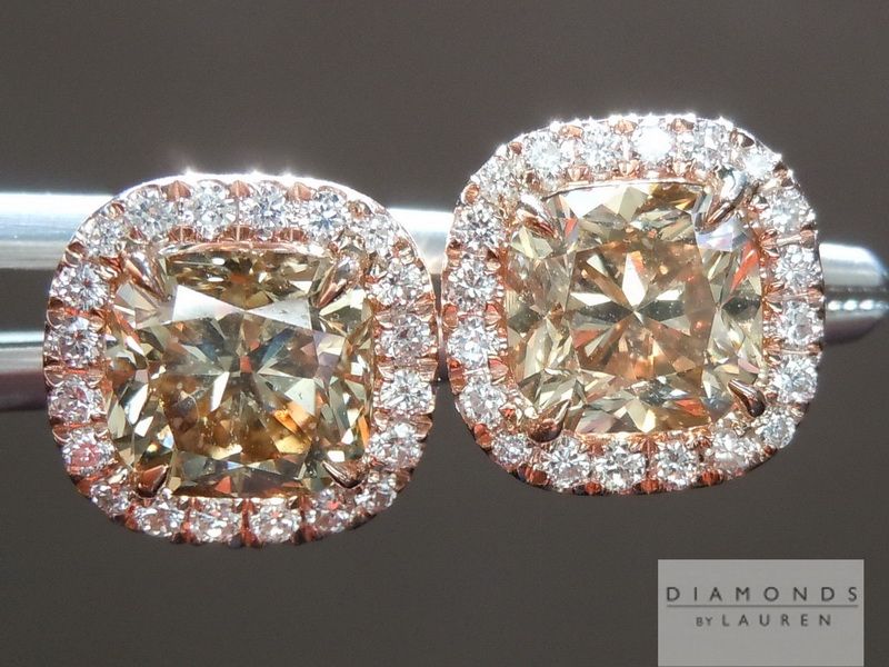 brown cushion cut diamond
