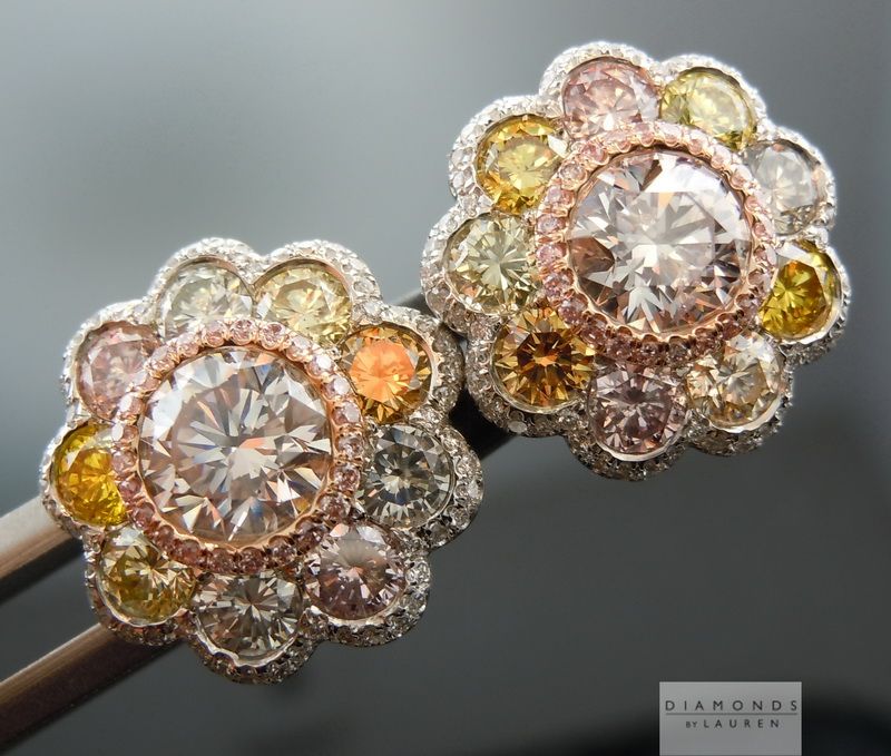 fancy colored diamond earrings