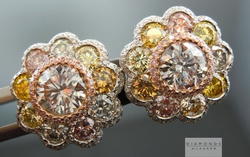 orange diamond earrings
