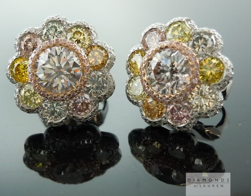 orange diamond earrings