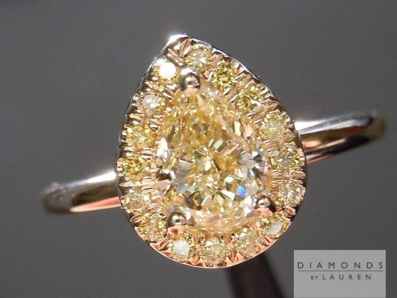 Pear shaped diamond ring yellow gold