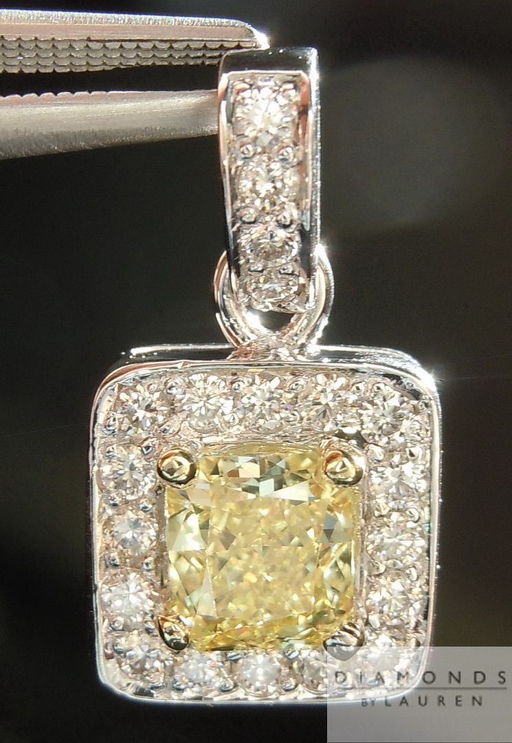 radiant cut diamond pendant