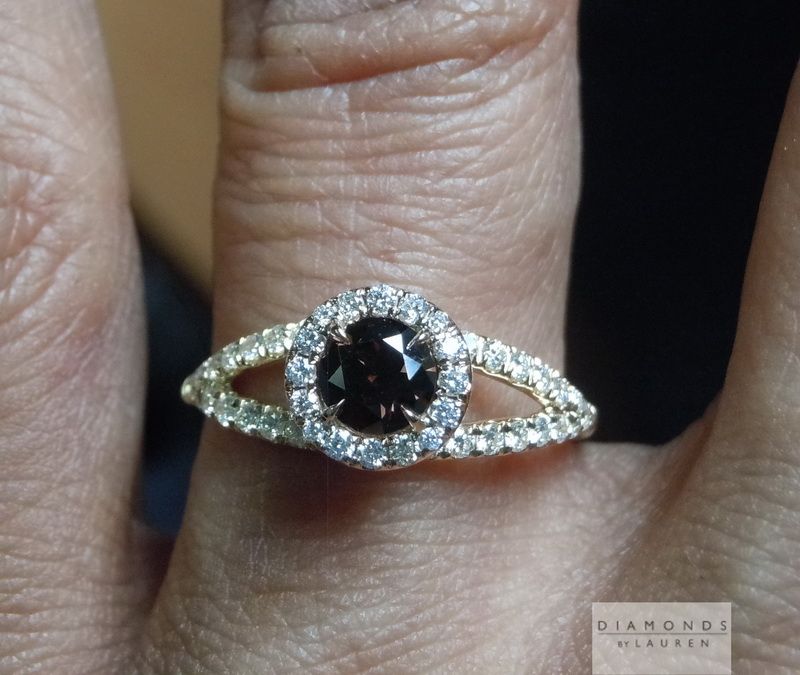 orange brown diamond engagement ring