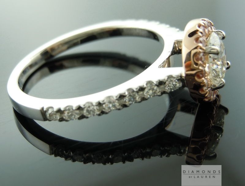 pink diamond halo ring