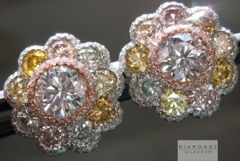 natural fancy colored diamond earrings