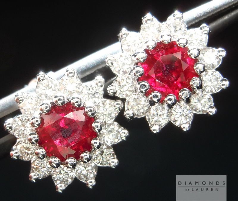 ruby and diamond earrings