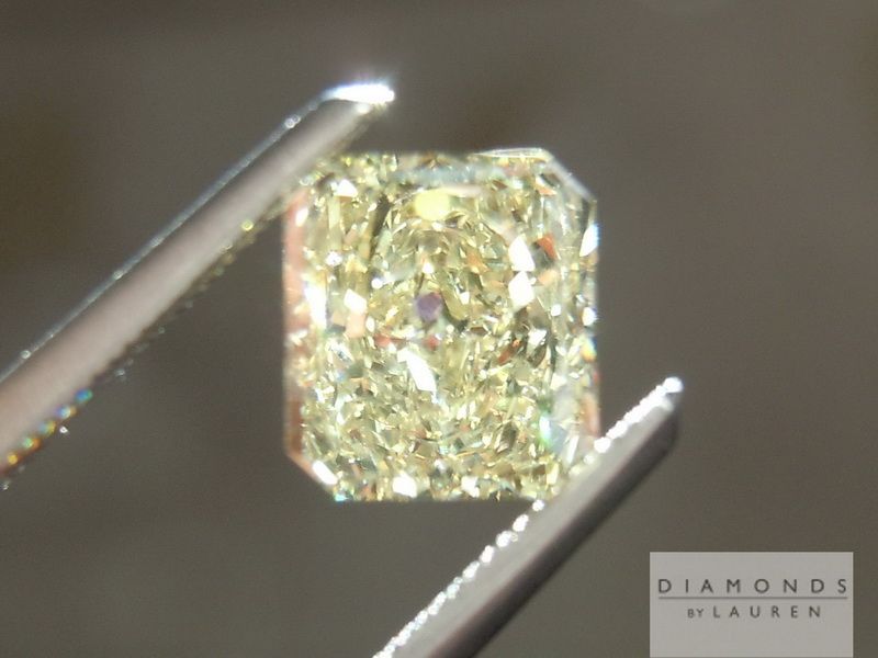 light yellow radiant cut diamond