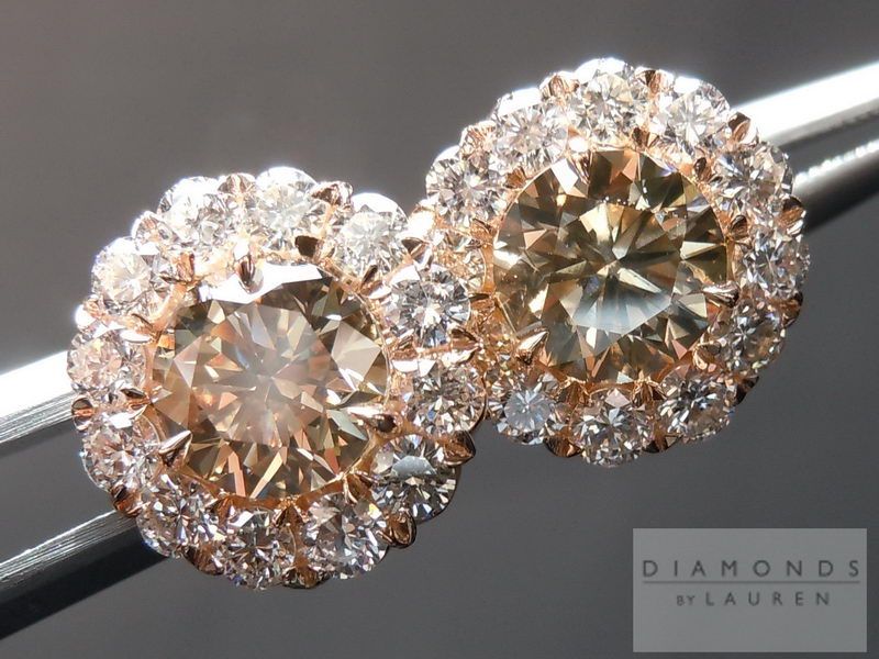 brown diamond earrings