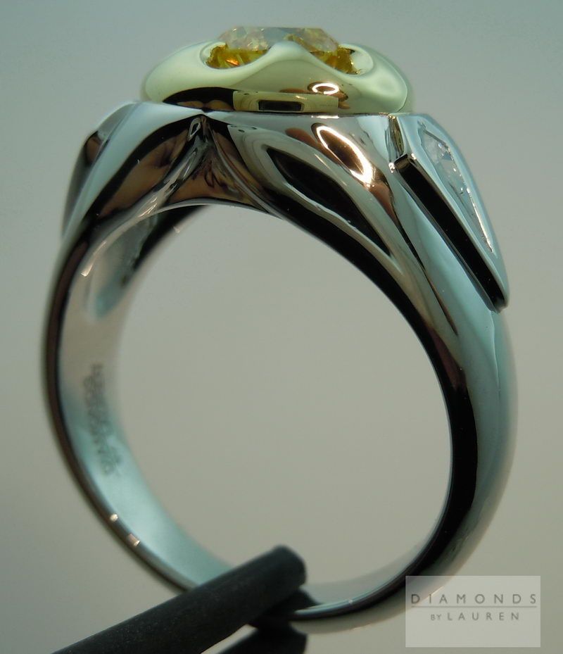 vivid yellow diamond yellow diamond engagement ring