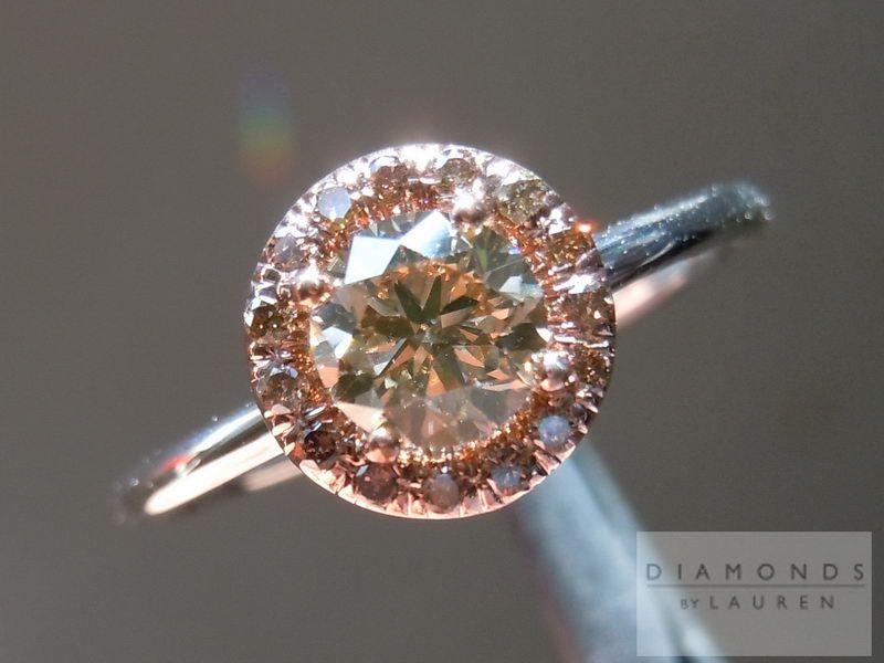 brown diamond halo ring