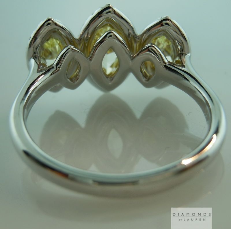 diamond halo ring three stone ring