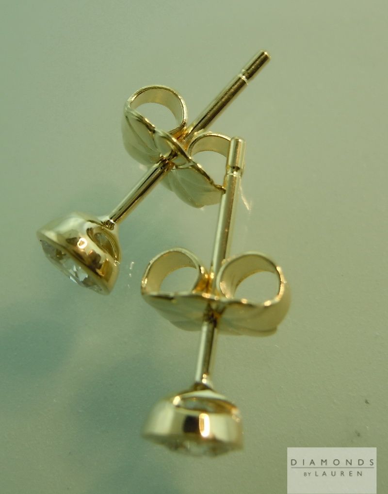 bezel set diamond earrings