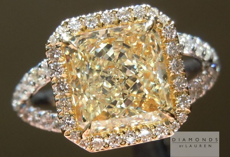 Light yellow diamond engagement rings
