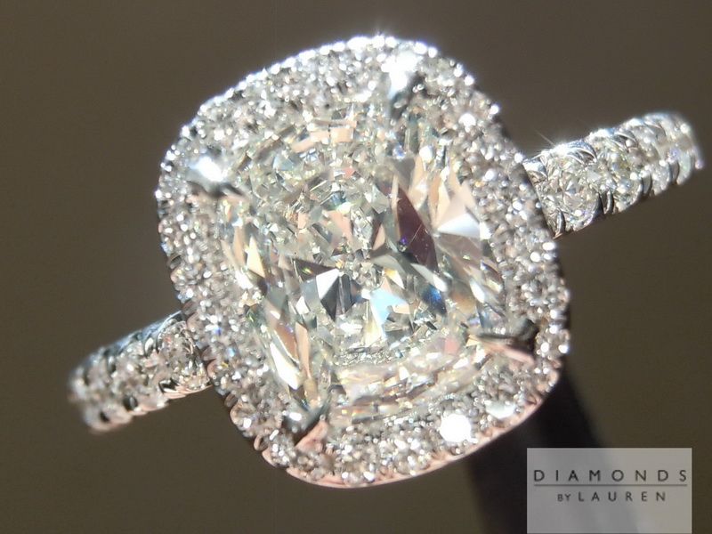 Wedding rings cushion cut diamond