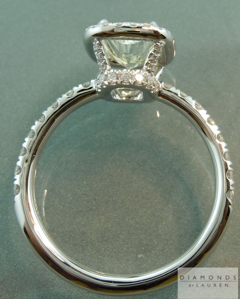 cushion cut diamond halo ring