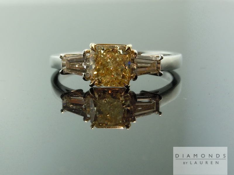 yellow radiant cut diamond ring
