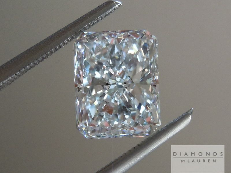 white radiant cut diamond