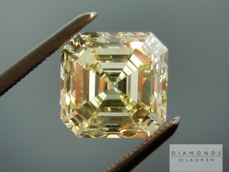 yellow asscher cut diamond