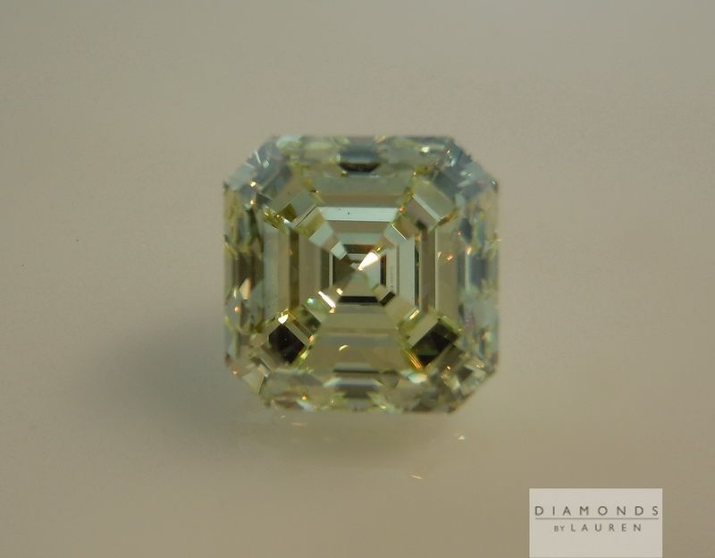 greenish yellow asscher cut diamond