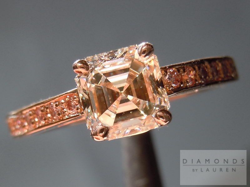 Pink Asscher Diamond Ring