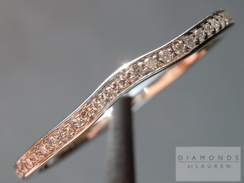 Platinum Diamond Curved Wedding Band Diamond Ring CENTER STONES