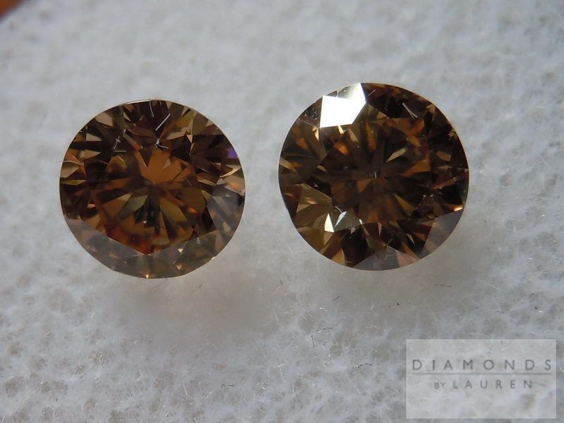 brown halo diamond earrings