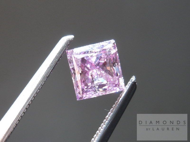purple princess cut diamond