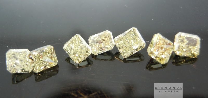 matching yellow radiant cut diamonds