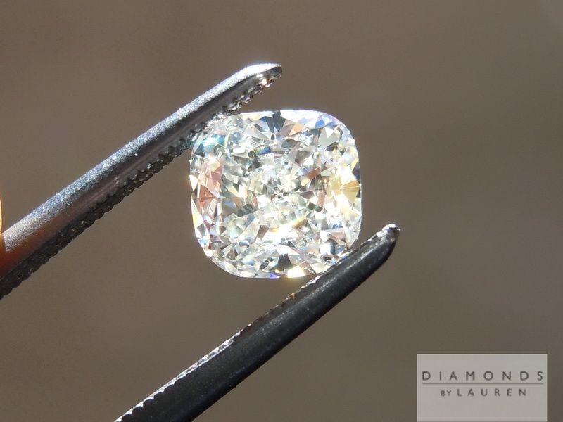 ivory cushion cut diamond