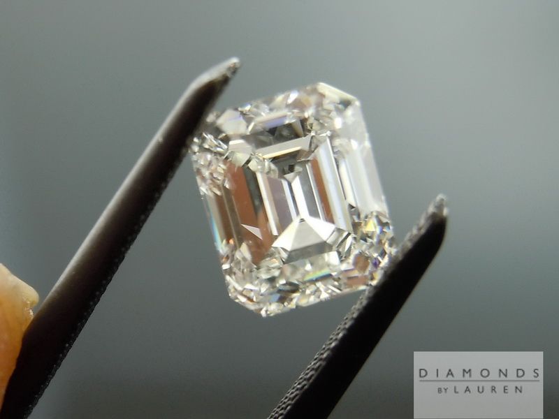 colorless emerald cut diamond