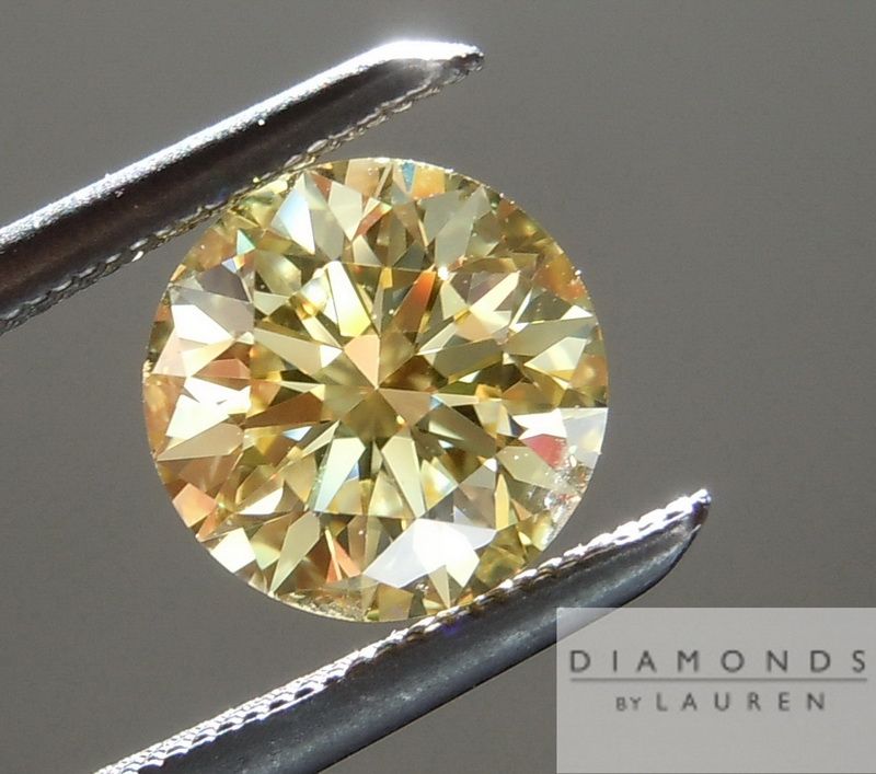 fancy yellow round brilliant diamond