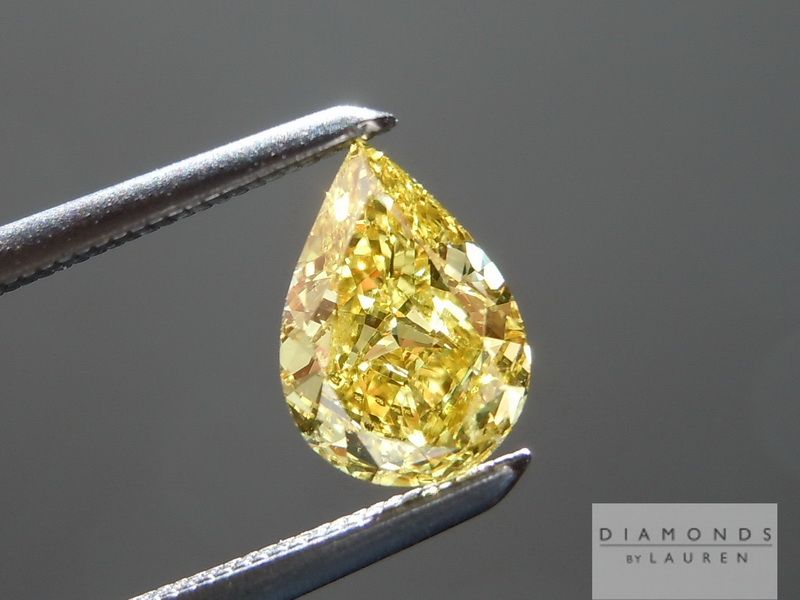yellowpear shape diamond