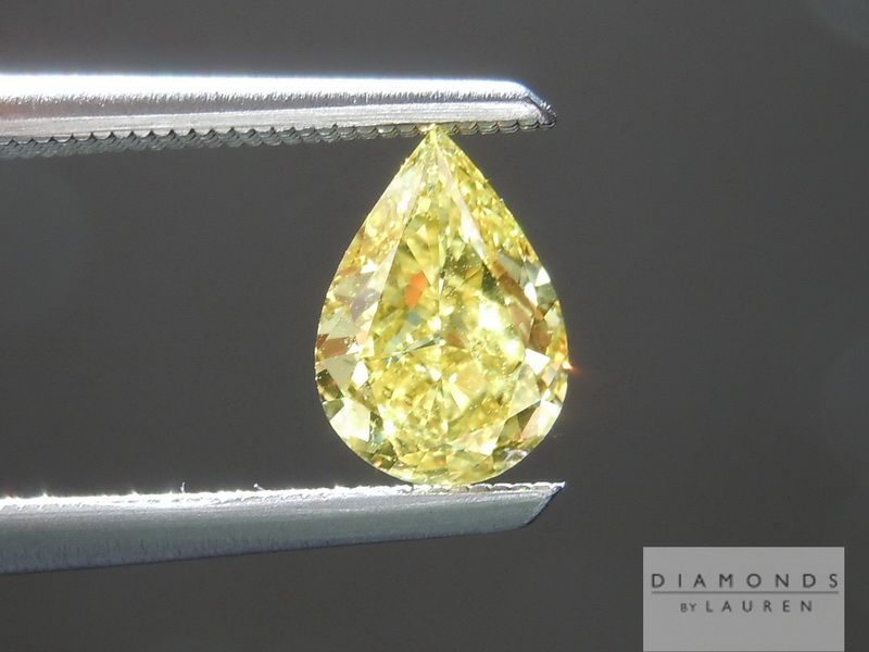 fancy vivid yellow pear shape diamond