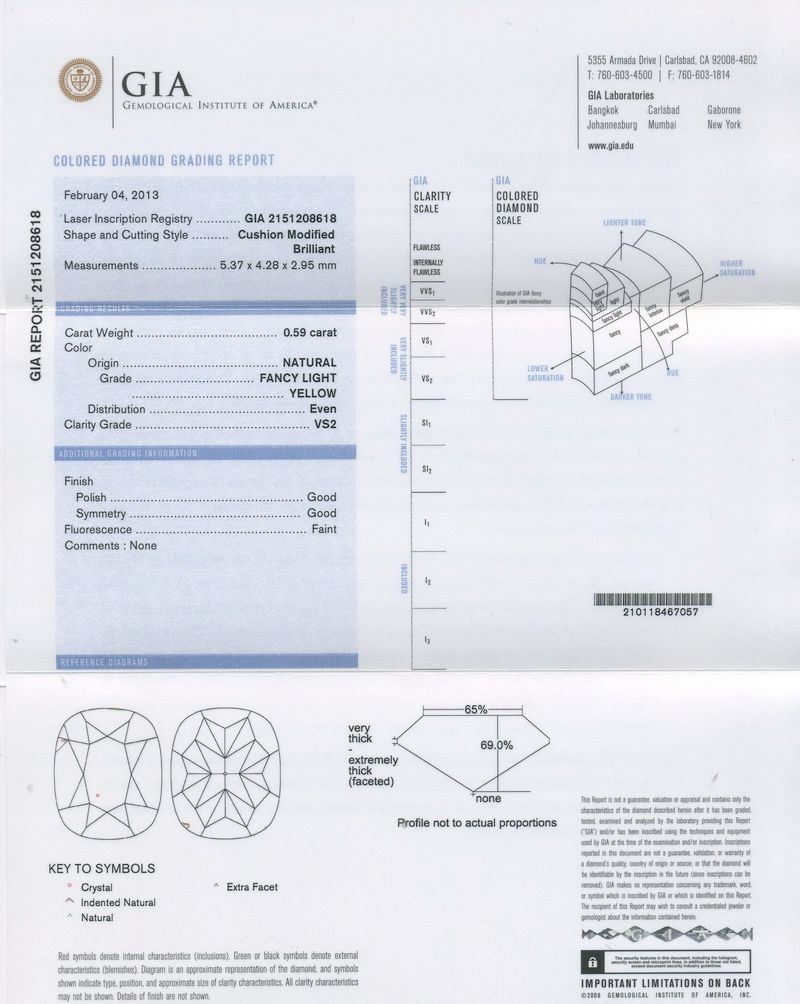 GIA Diamond Grading Report gia report