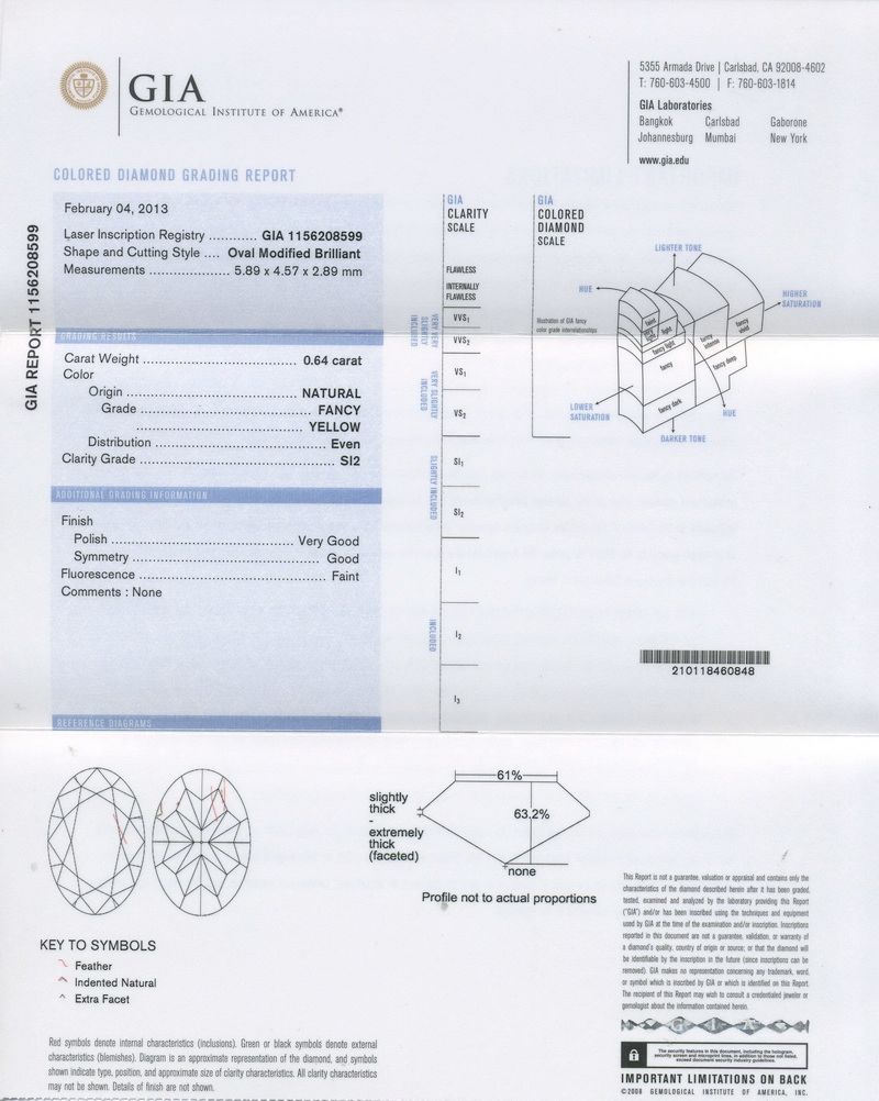 GIA Diamond Grading Report gia report