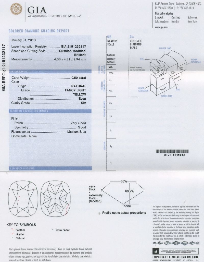GIA Diamond Grading Report gia report