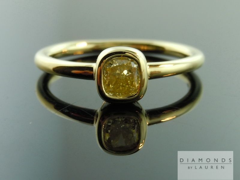 yellow cushion cut diamond