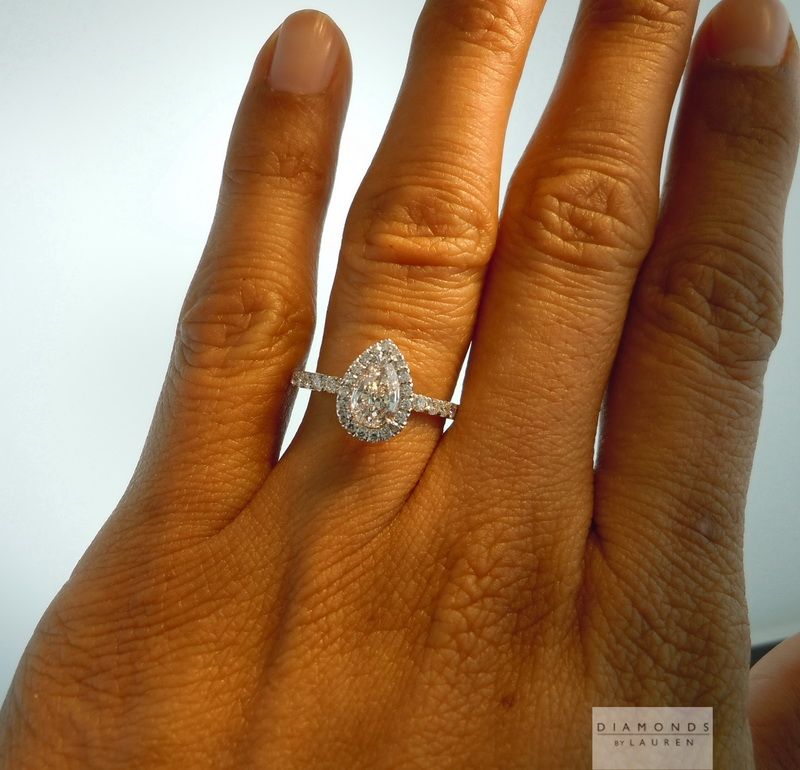 Pear shaped engagement ring no halo