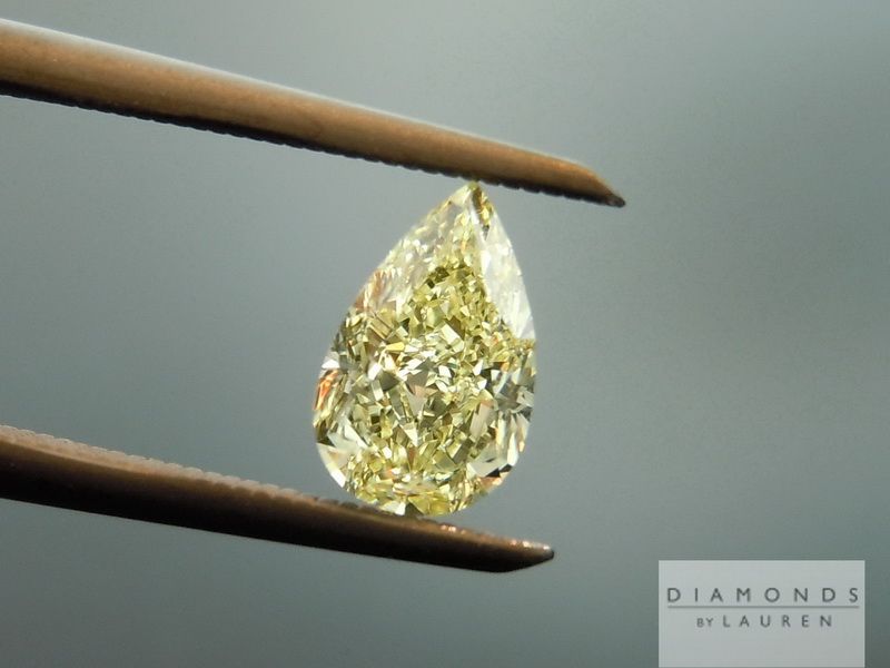 yellow pear shape diamond