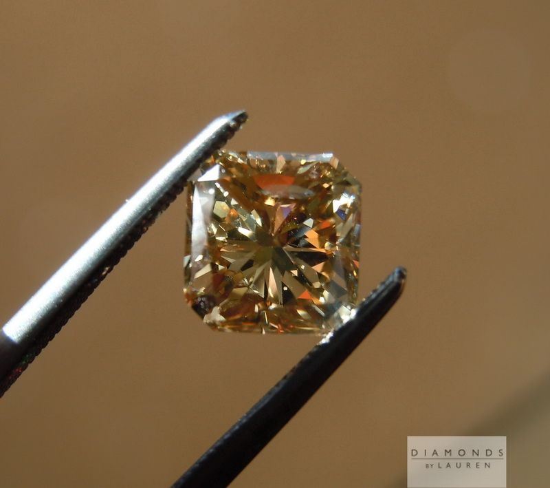 brown radiant cut diamond